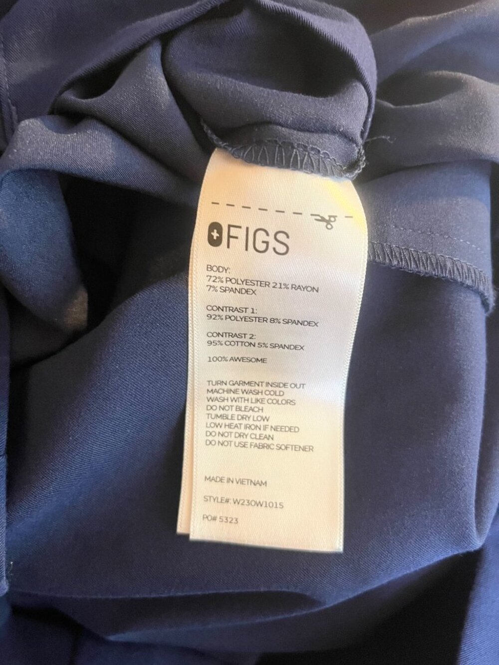 FIGS Women's Size XL Sebina Scrub Jacket Pockets Navy Blue Zip-Fornt - Picture 3 of 9